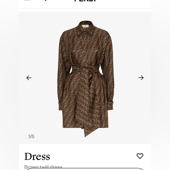 Fendi Brown Twill Dress